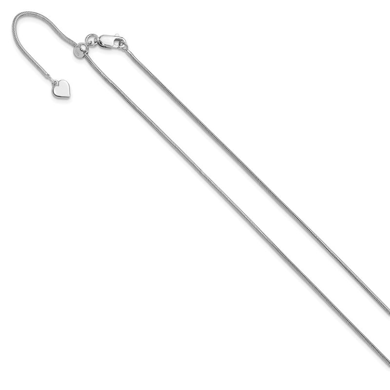 Sterling Silver Adjustable 1.4mm Snake Chain Necklace