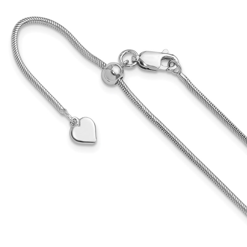 Sterling Silver Adjustable 1.4mm Snake Chain Necklace