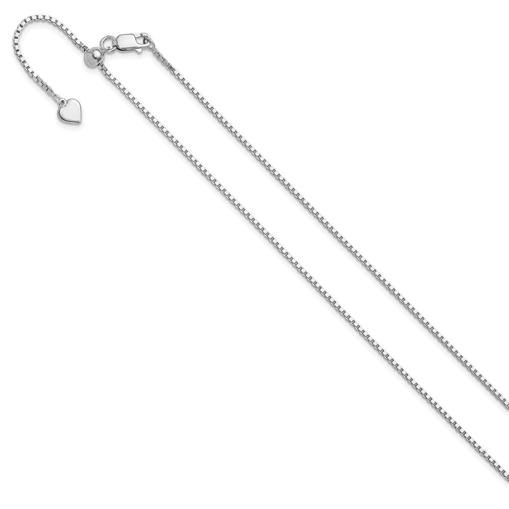 Sterling Silver Adjustable 1.3mm Box Chain Necklace