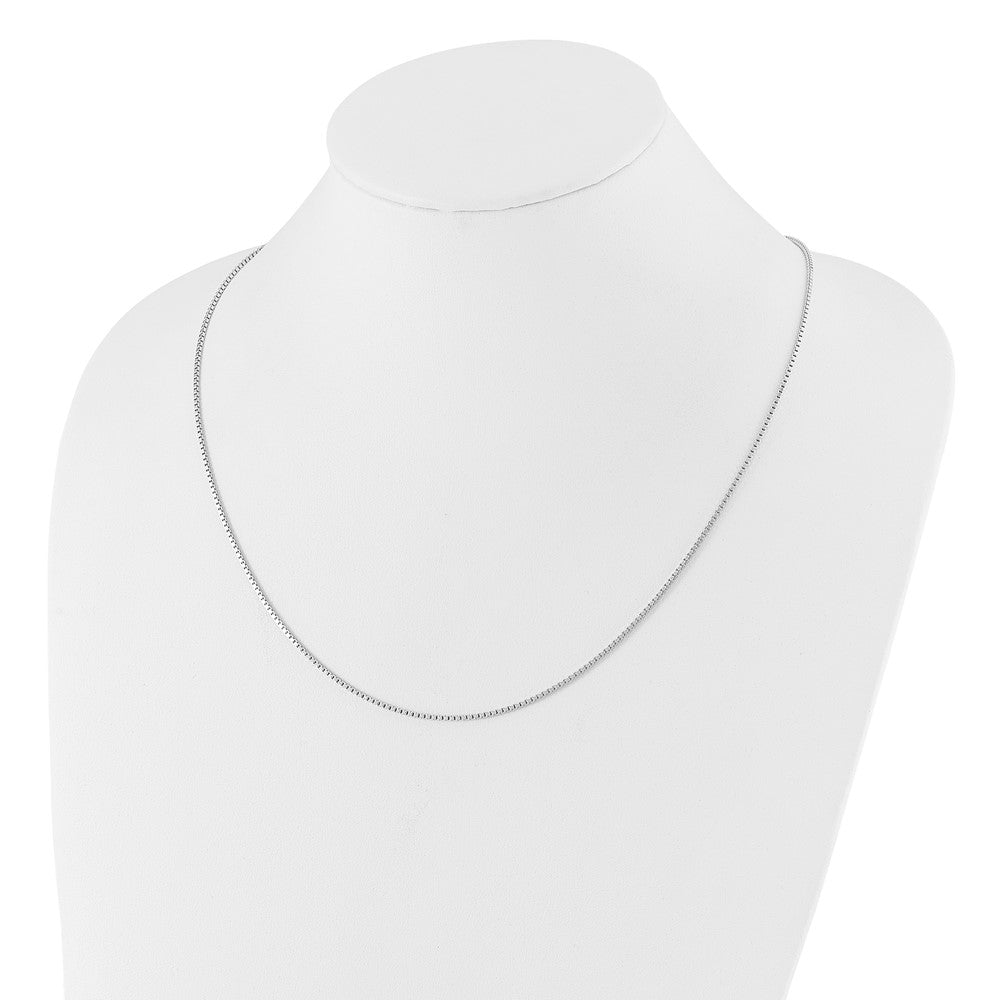 3 Inch Sterling Silver Rh Plated Adjustable 1.3mm Box Chain Necklace