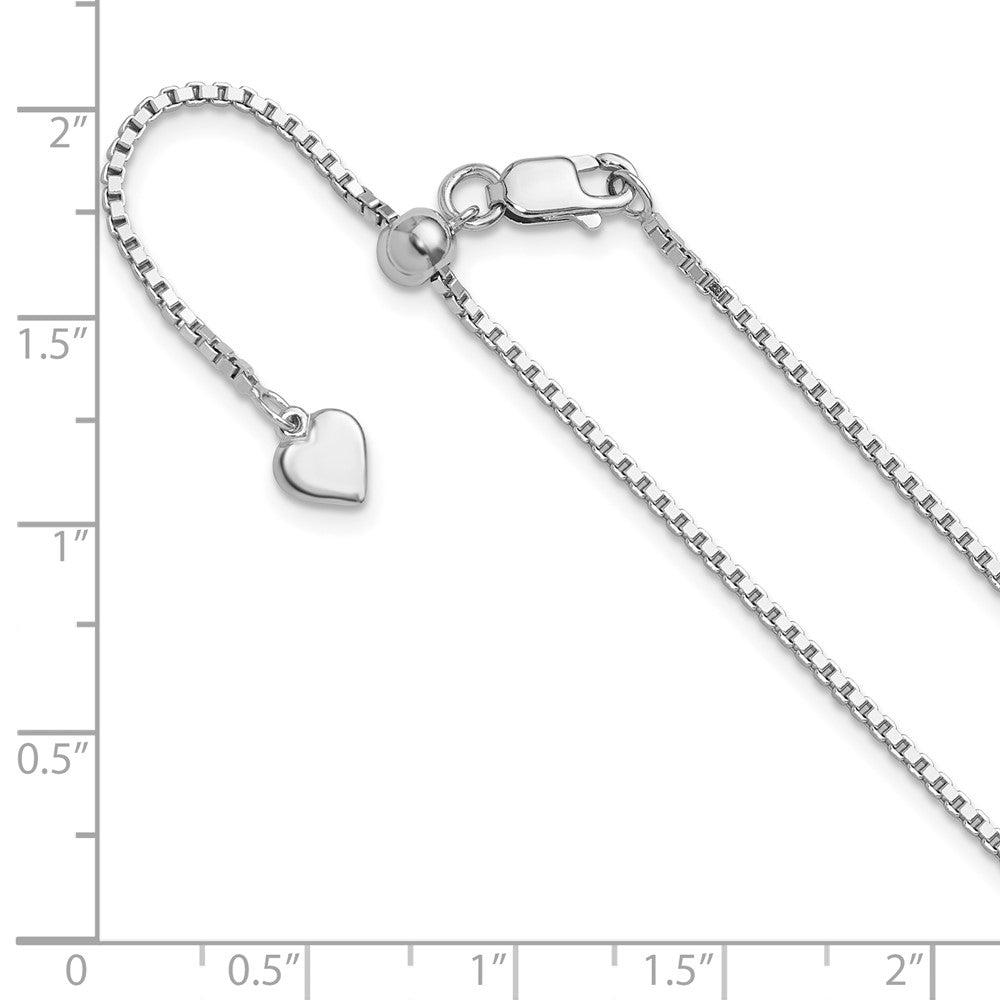 Sterling Silver Adjustable 1.3mm Box Chain Necklace