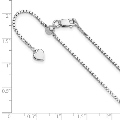 Sterling Silver Adjustable 1.3mm Box Chain Necklace