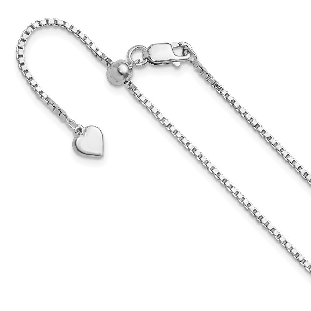 Sterling Silver Adjustable 1.3mm Box Chain Necklace