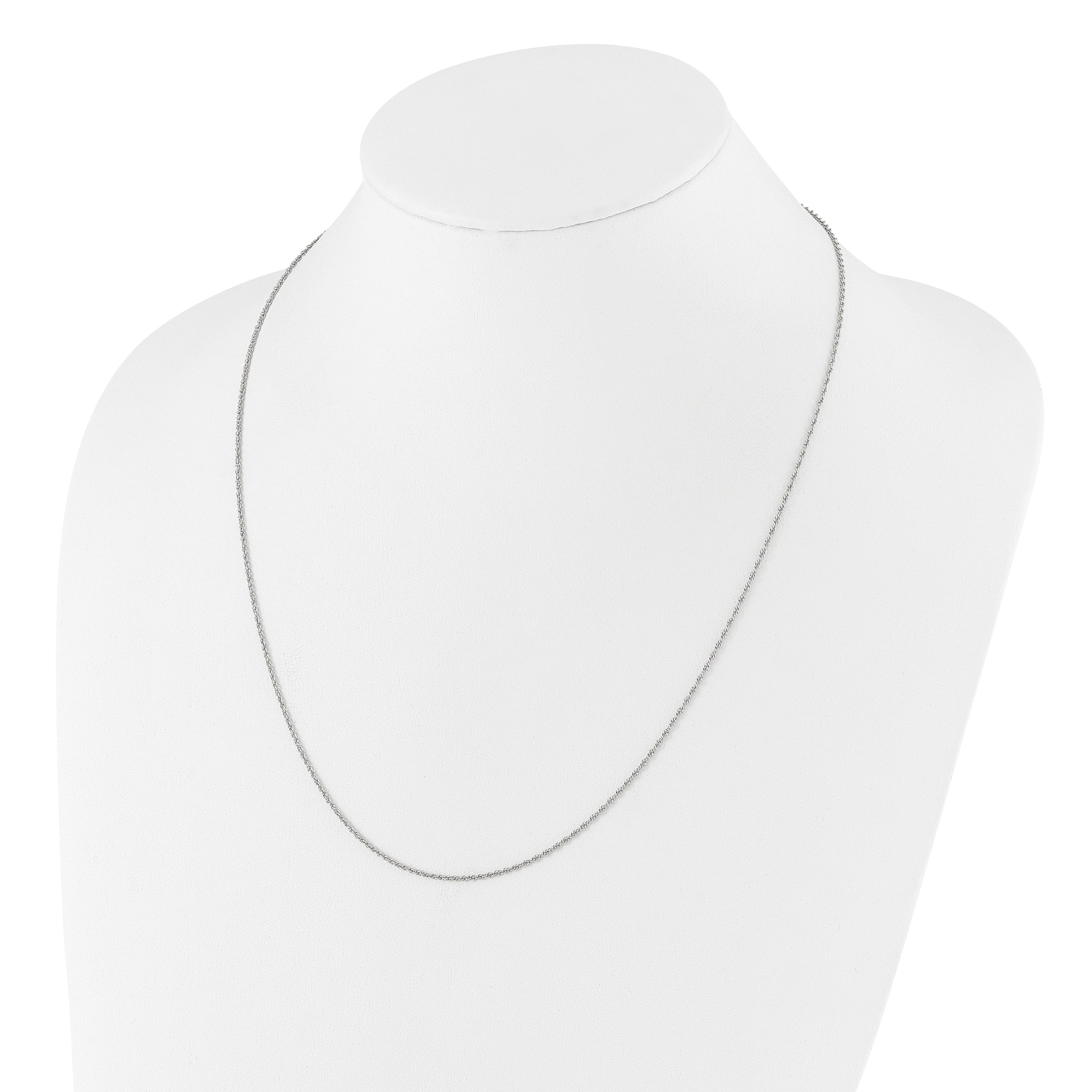 3 Inch Sterling Silver Rh Plated Adjustable 1.35mm Loose Rope Chain Necklace