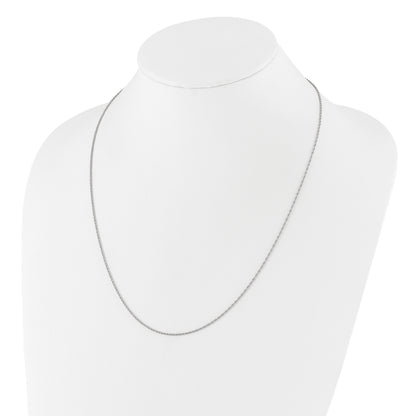 3 Inch Sterling Silver Rh Plated Adjustable 1.35mm Loose Rope Chain Necklace