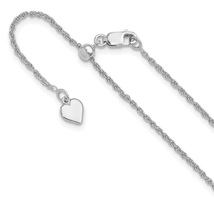 22 Inch Sterling Silver Adjustable 1.35mm Loose Rope Chain Necklace