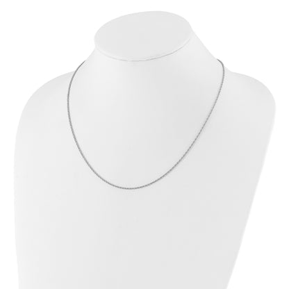 3 Inch Sterling Silver Rh Plated Adjustable 1.55mm Loose Rope Chain Necklace