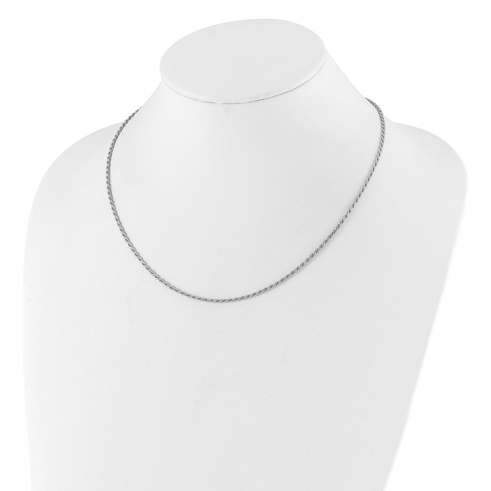 Sterling Silver Adjustable 2mm D/C Rope Chain Necklace