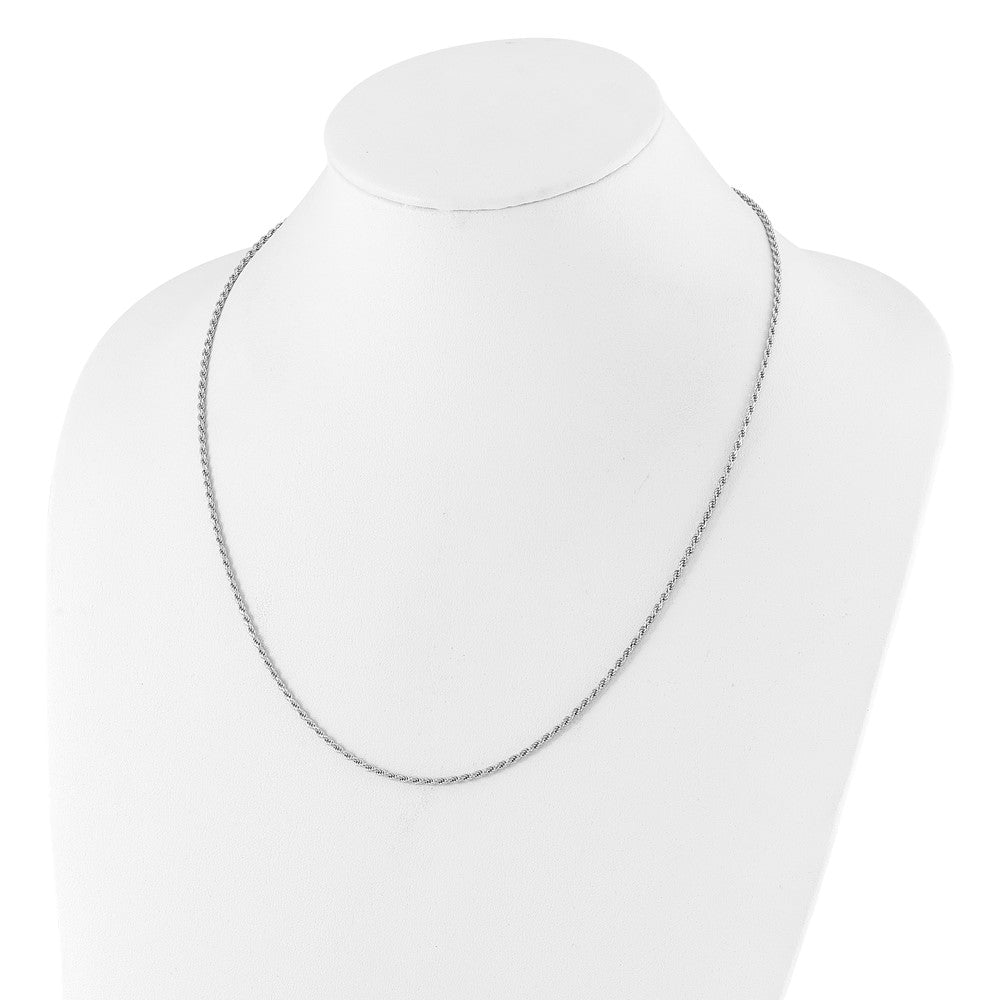 Sterling Silver Adjustable 2mm D/C Rope Chain Necklace