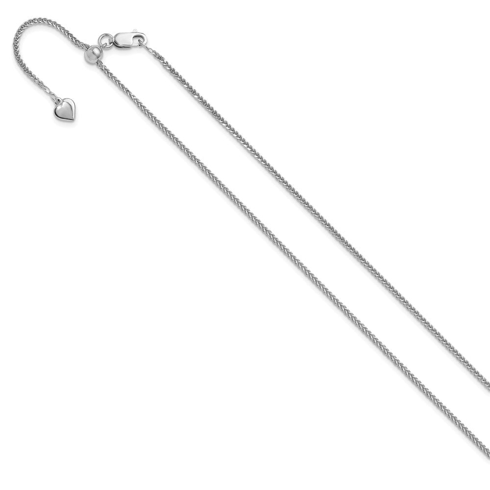Sterling Silver Adjustable 1.45mm D/C Square Spiga Chain Necklace