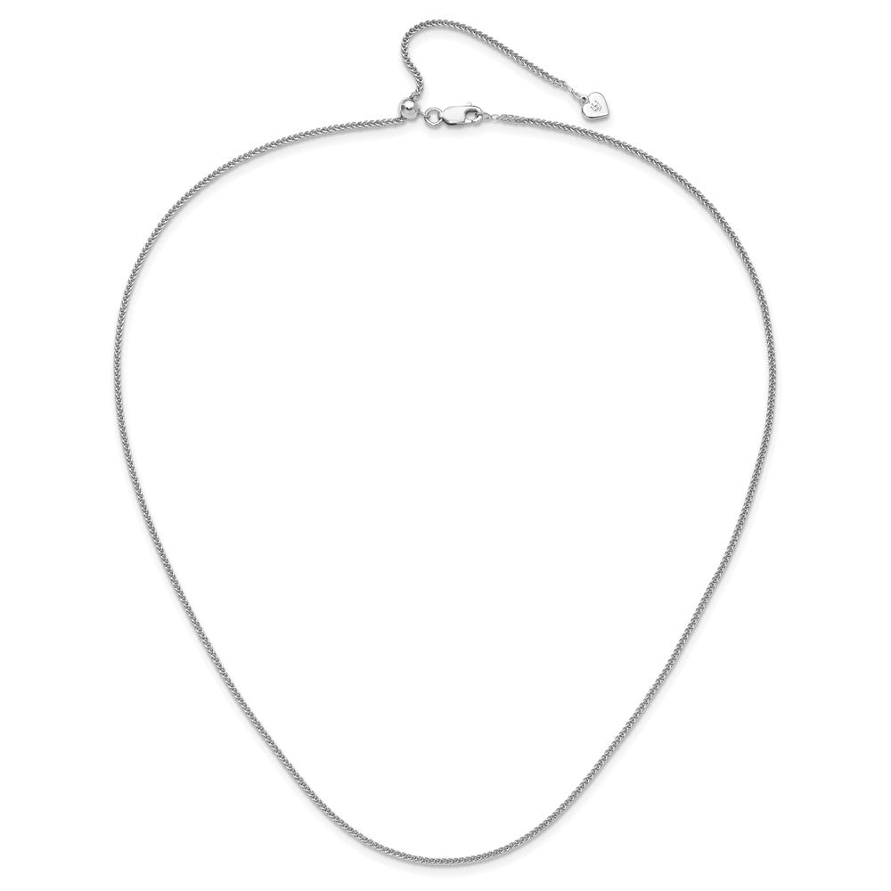Sterling Silver Adjustable 1.45mm D/C Square Spiga Chain Necklace