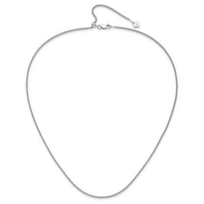 Sterling Silver Adjustable 1.45mm D/C Square Spiga Chain Necklace