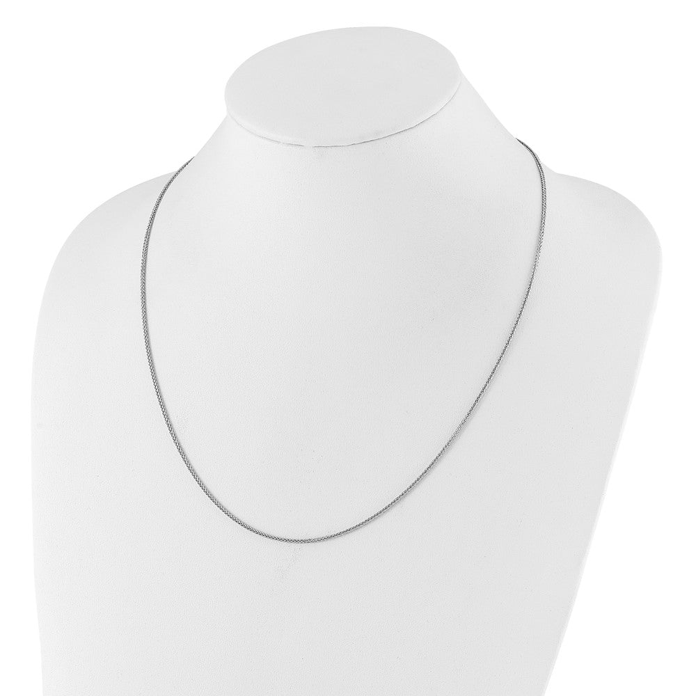 Sterling Silver Adjustable 1.45mm D/C Square Spiga Chain Necklace