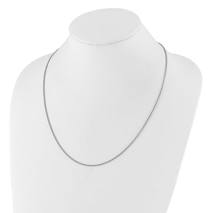 Sterling Silver Adjustable 1.45mm D/C Square Spiga Chain Necklace