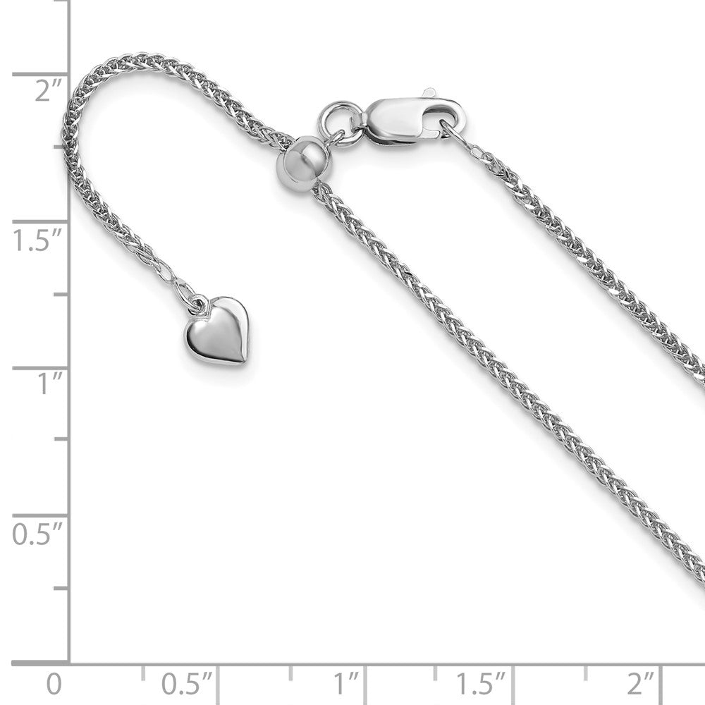 Sterling Silver Adjustable 1.45mm D/C Square Spiga Chain Necklace