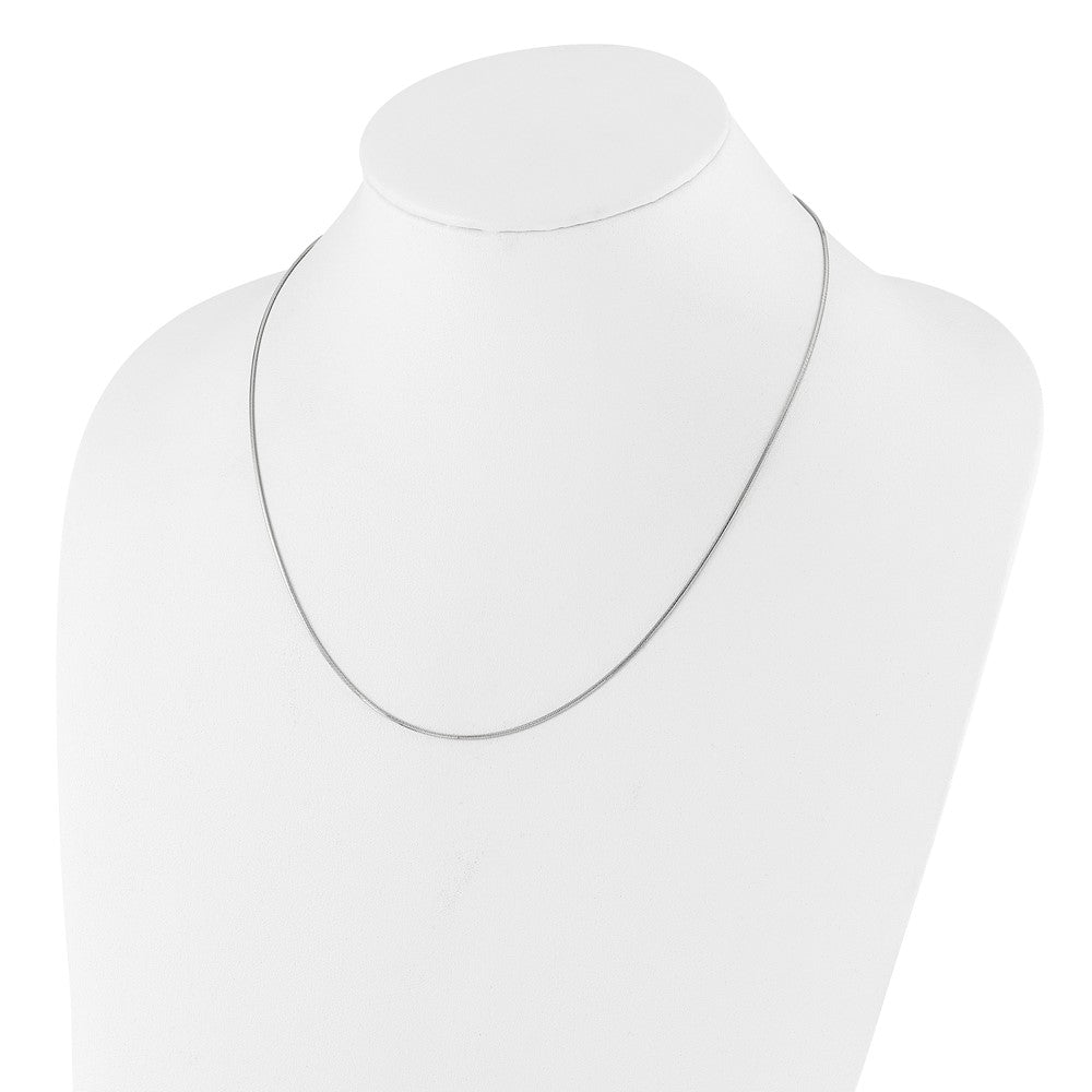 3 Inch Sterling Silver Rh Plt Adjustable 1mm D/C Square Snake Chain Necklace