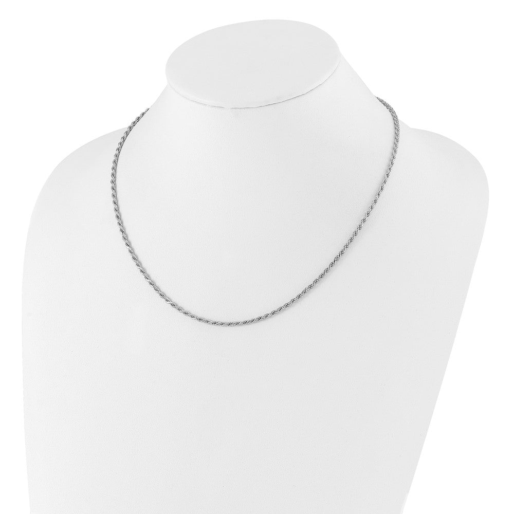 Sterling Silver Adjustable 2.25mm D/C Rope Chain Necklace