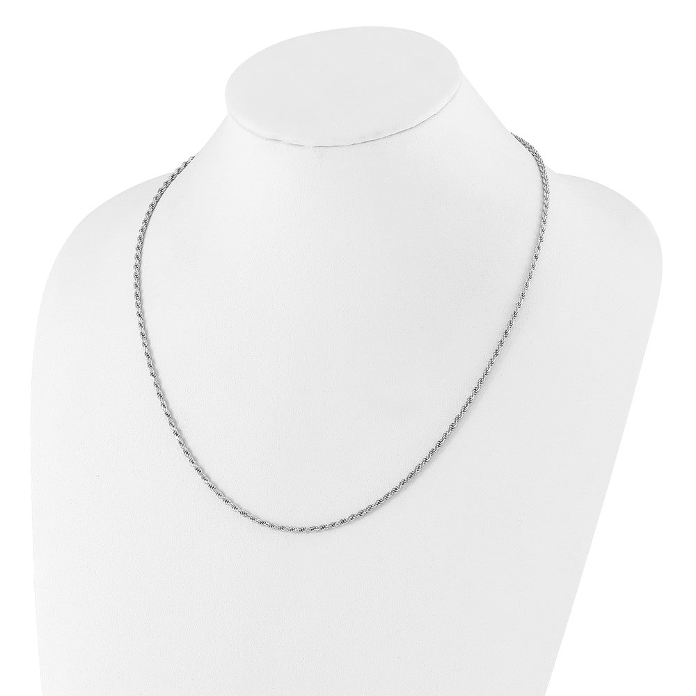 Sterling Silver Adjustable 2.25mm D/C Rope Chain Necklace