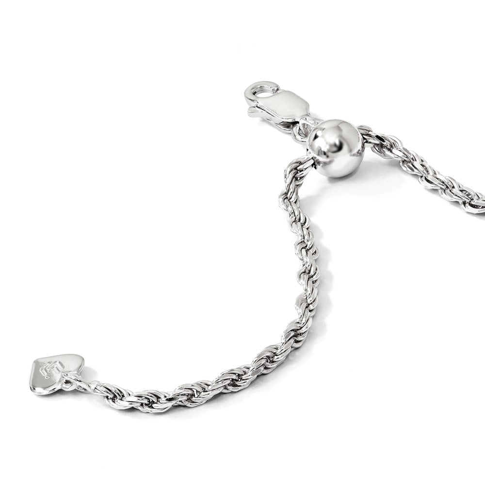 Sterling Silver Adjustable 2.25mm D/C Rope Chain Necklace