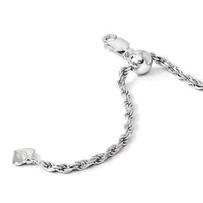 Sterling Silver Adjustable 2.25mm D/C Rope Chain Necklace