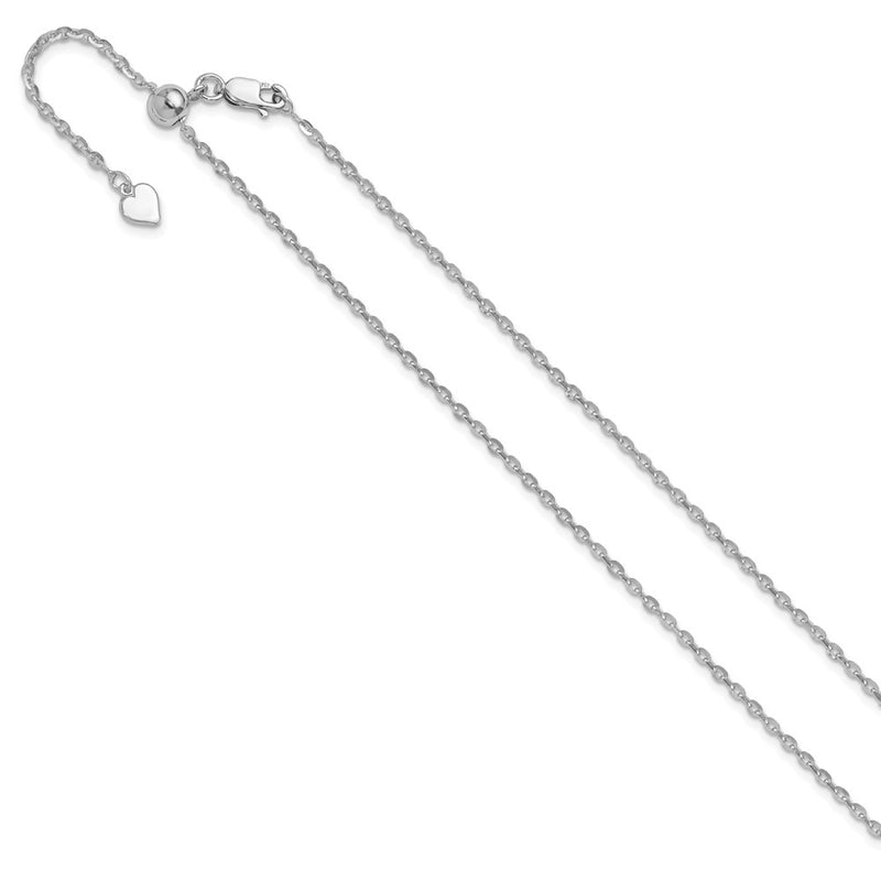 22 Inch Sterling Silver Adjustable 2mm Cable Chain Necklace