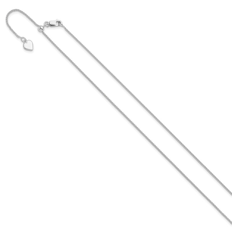 22 Inch Sterling Silver Adjustable 1mm Spiga Chain Necklace