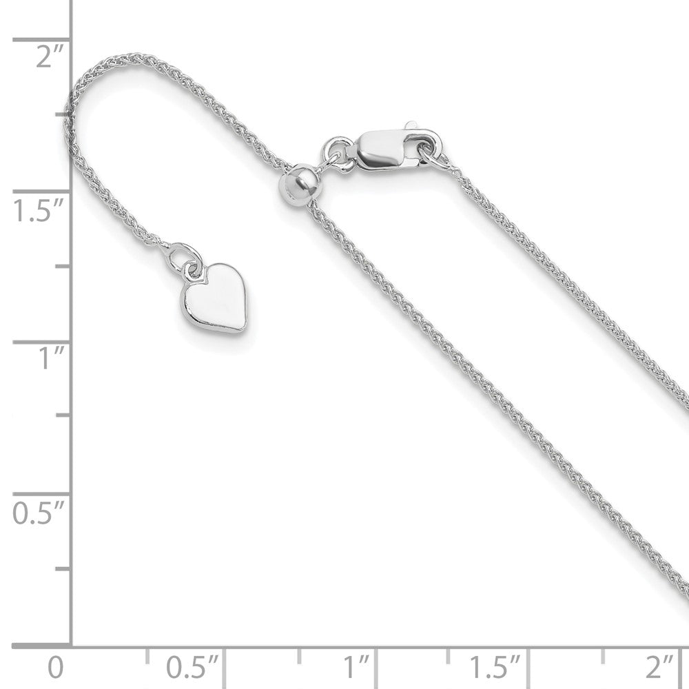 Sterling Silver Adjustable 1mm Spiga Chain Necklace