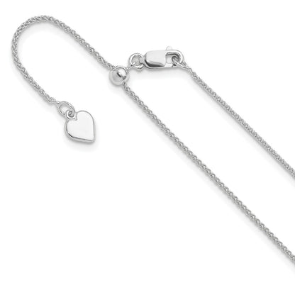 Sterling Silver Adjustable 1mm Spiga Chain Necklace