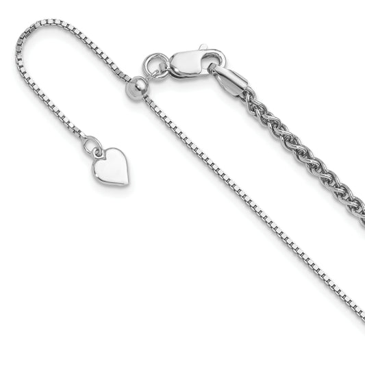 30 Inch Sterling Silver Adjustable 2.5mm Wheat Chain Necklace