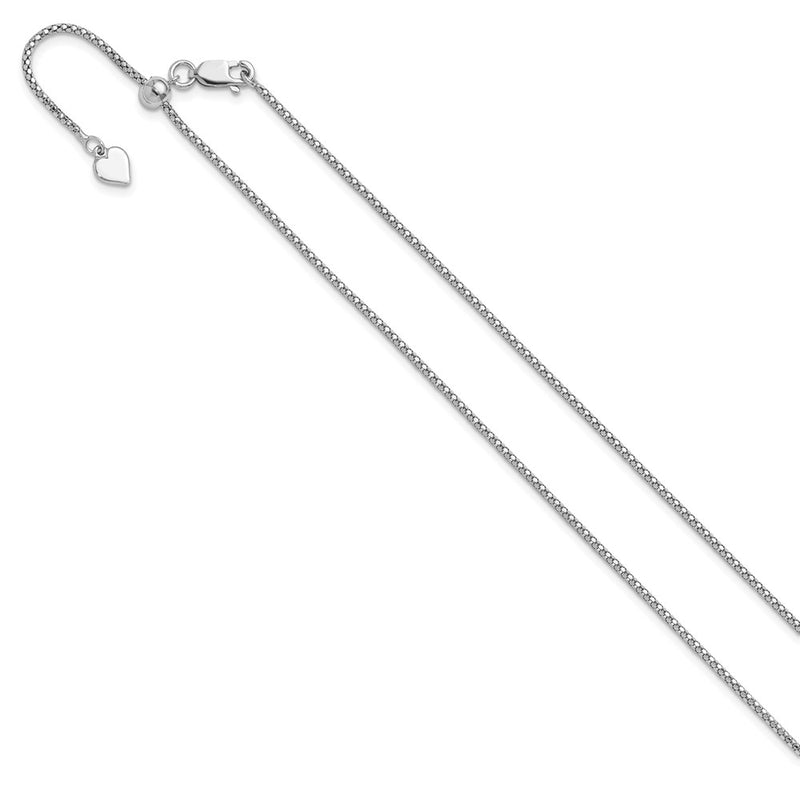 Sterling Silver Adjustable 1.4mm Popcorn Chain Necklace