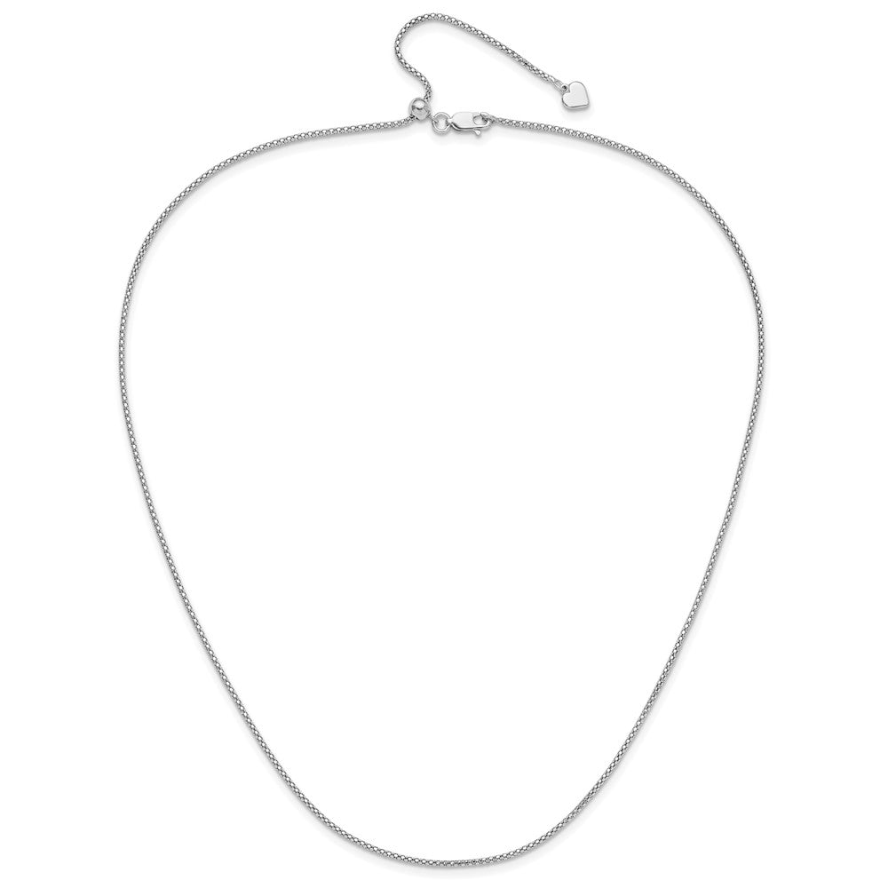 Sterling Silver Adjustable 1.4mm Popcorn Chain Necklace