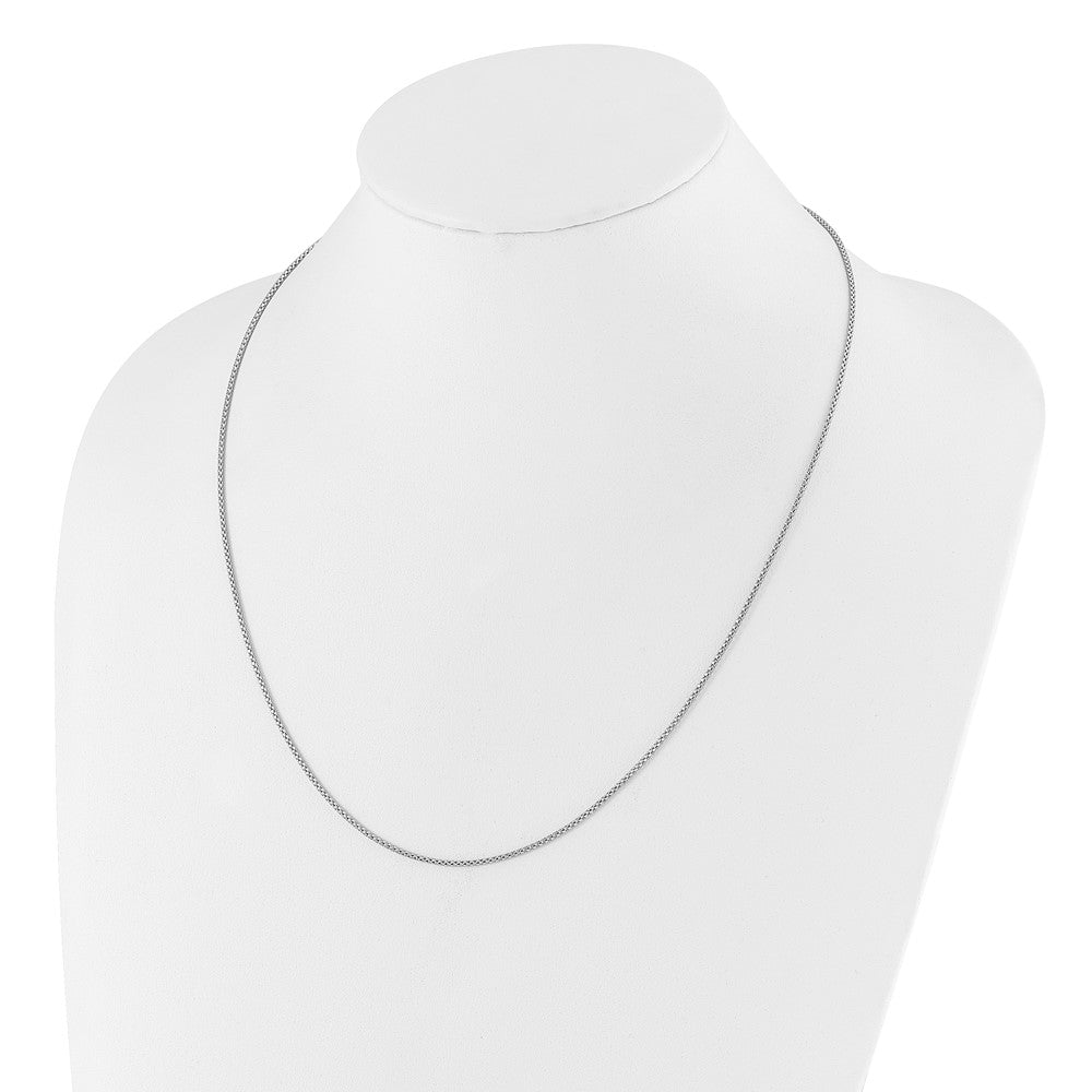 Sterling Silver Adjustable 1.4mm Popcorn Chain Necklace