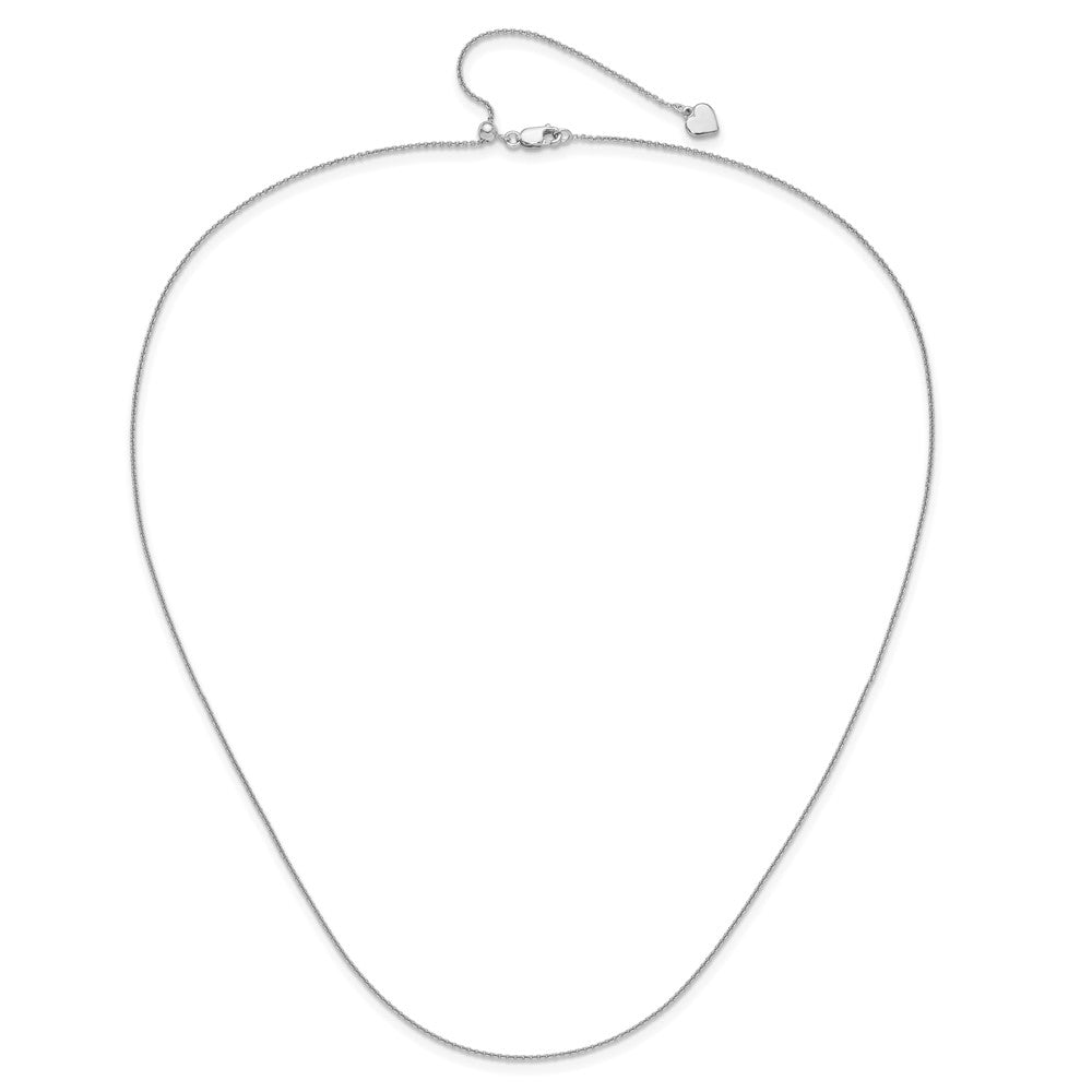 3 Inch Sterling Silver Rh Plated Adjustable .95mm Rolo Chain Necklace