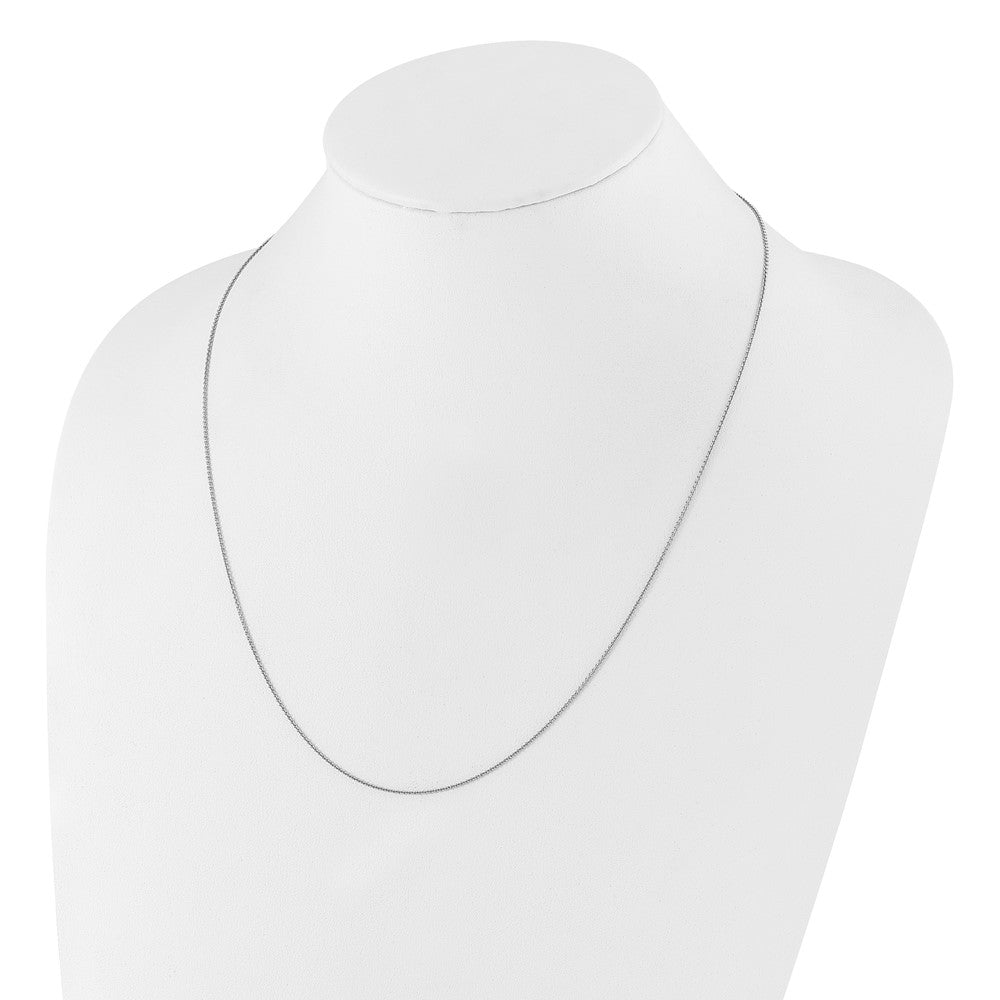 3 Inch Sterling Silver Rh Plated Adjustable .95mm Rolo Chain Necklace