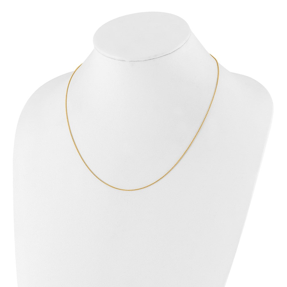 Gold Plated Sterling Silver Adjustable .95mm Rolo Chain Necklace
