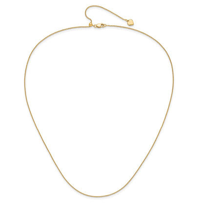 Gold Plated Sterling Silver Adjustable .95mm Rolo Chain Necklace