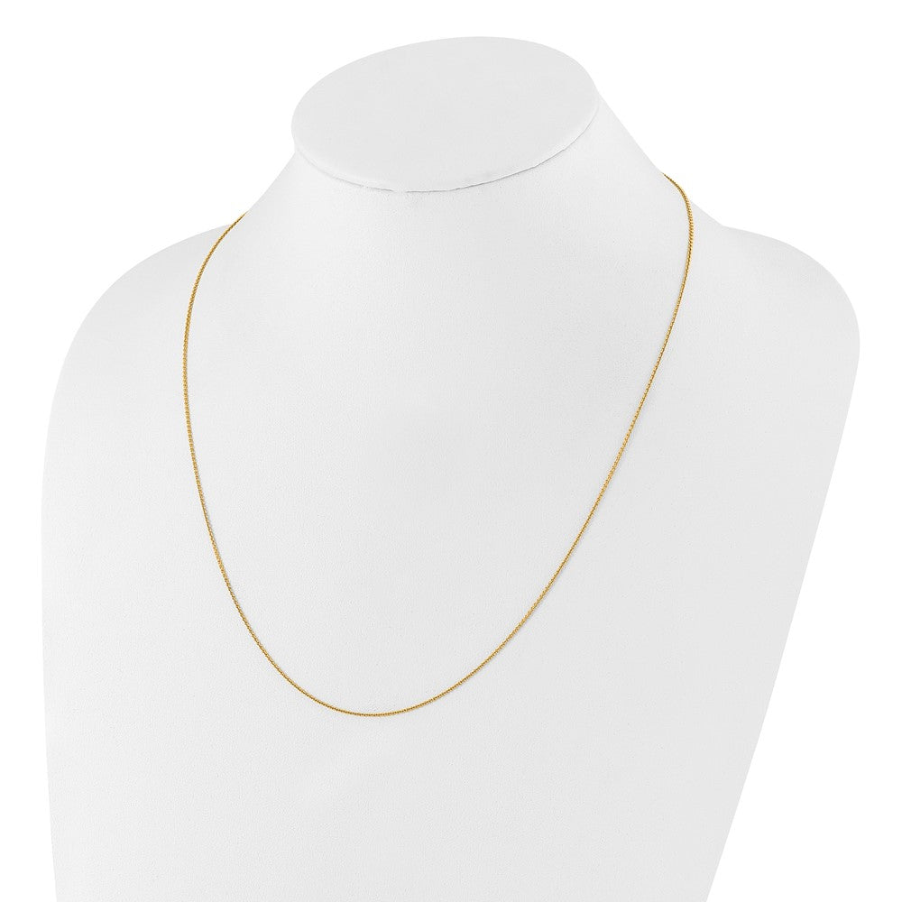 Gold Plated Sterling Silver Adjustable .95mm Rolo Chain Necklace