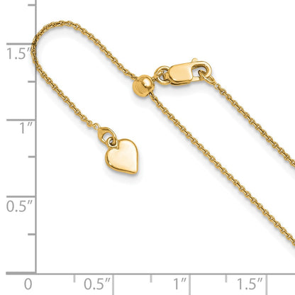 Gold Plated Sterling Silver Adjustable .95mm Rolo Chain Necklace