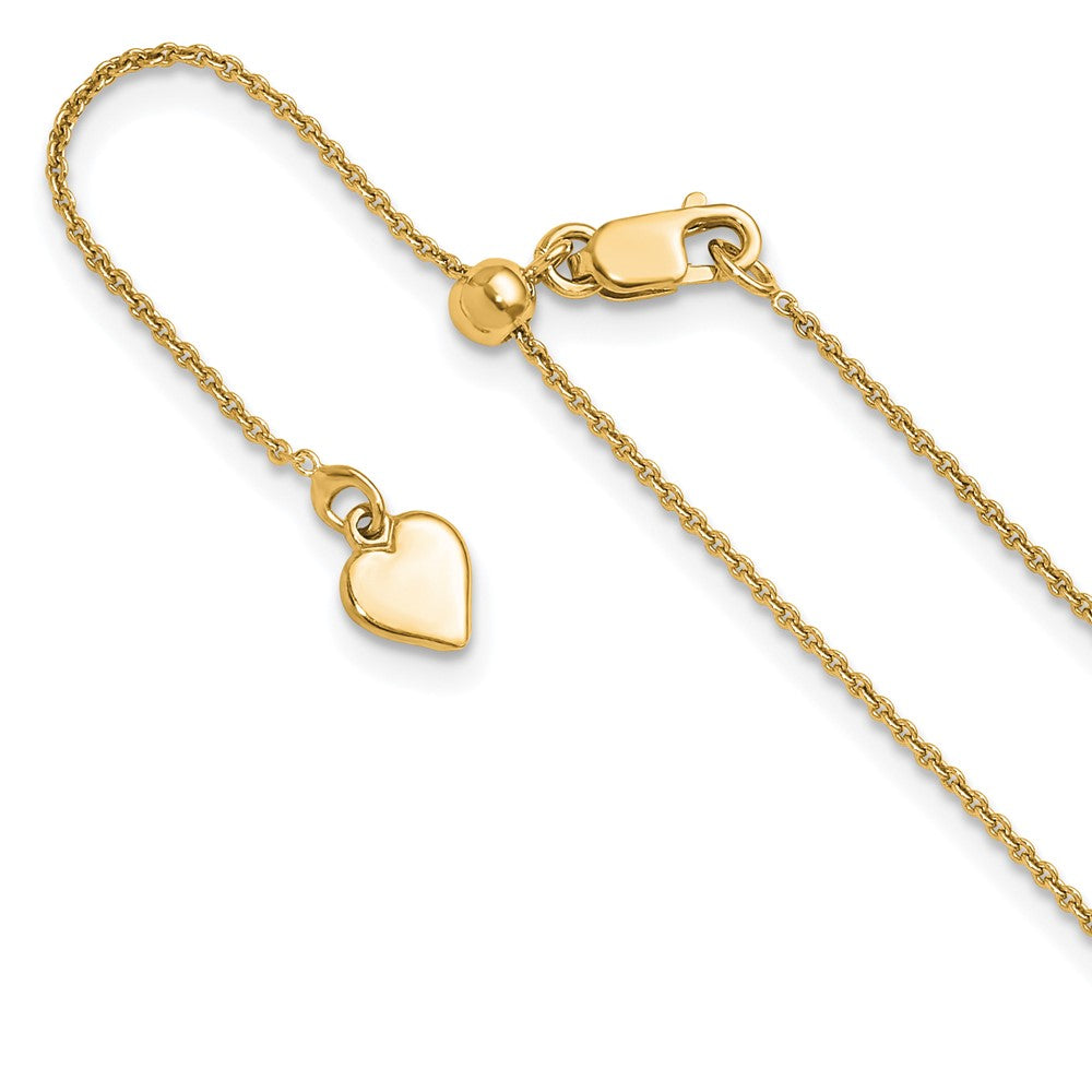 Gold Plated Sterling Silver Adjustable .95mm Rolo Chain Necklace