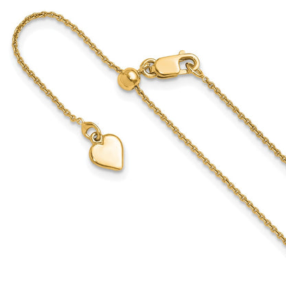 Gold Plated Sterling Silver Adjustable .95mm Rolo Chain Necklace