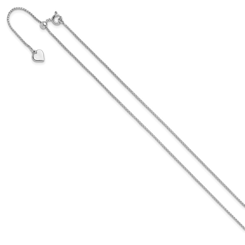 Sterling Silver Adjustable .95mm Round Box Chain Necklace