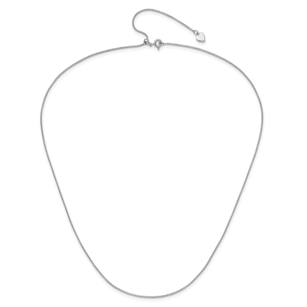 Sterling Silver Adjustable .95mm Round Box Chain Necklace