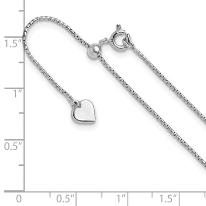 Sterling Silver Adjustable .95mm Round Box Chain Necklace