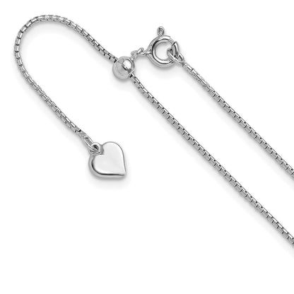Sterling Silver Adjustable .95mm Round Box Chain Necklace