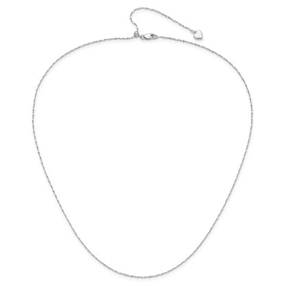 30 Inch Sterling Silver Adjustable .95mm Singapore Chain Necklace