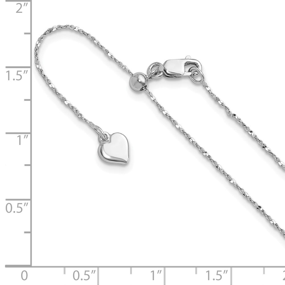 Sterling Silver Adjustable .95mm Singapore Chain Necklace