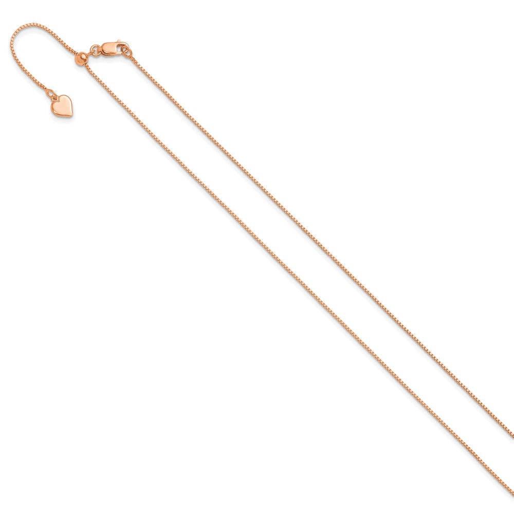 Sterling Silver Rose Gold-Plated Adjustable .85mm Box Chain Necklace