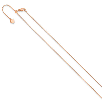 Sterling Silver Rose Gold-Plated Adjustable .85mm Box Chain Necklace