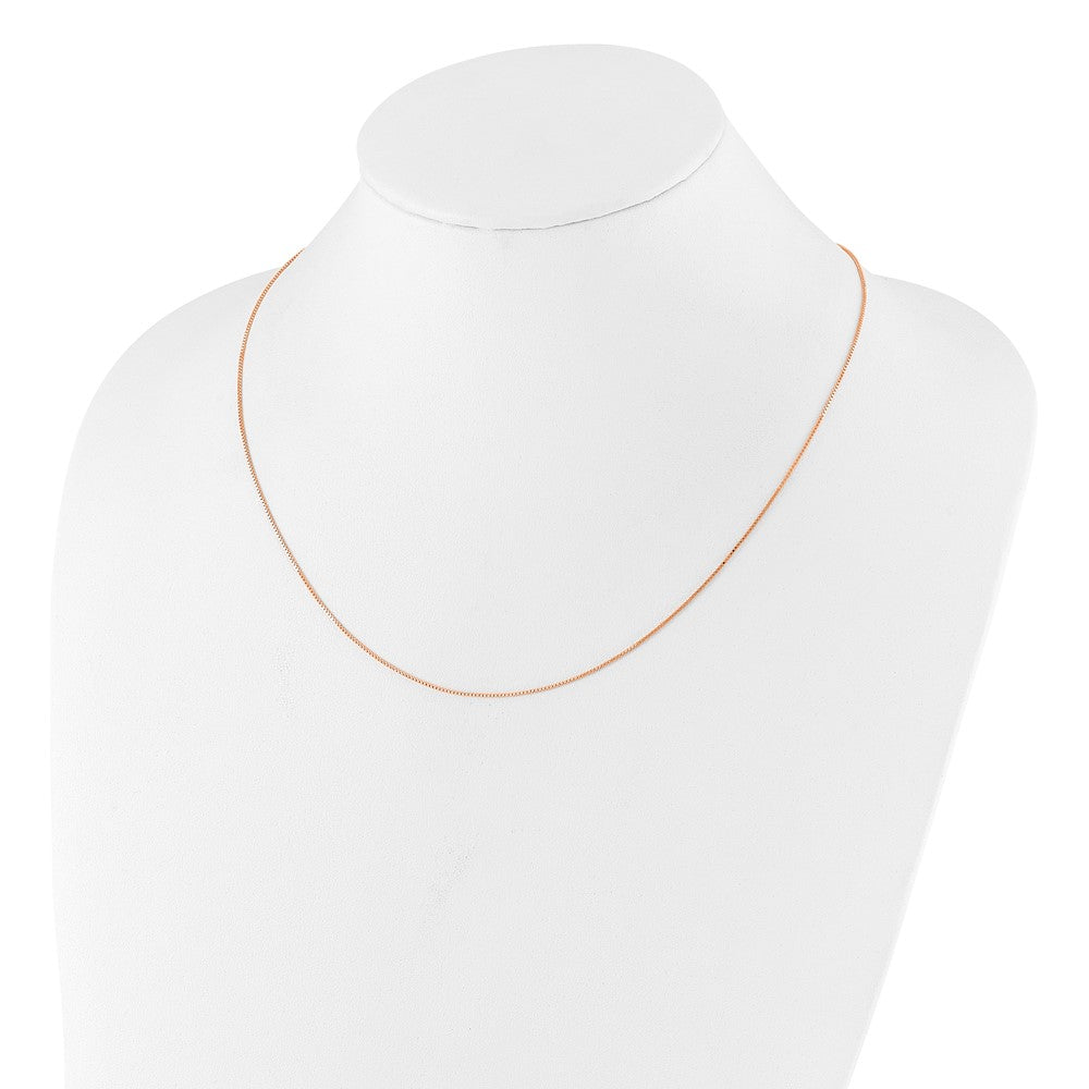 Sterling Silver Rose Gold-Plated Adjustable .85mm Box Chain Necklace
