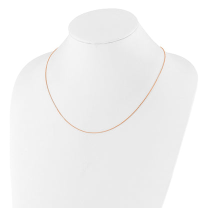 Sterling Silver Rose Gold-Plated Adjustable .85mm Box Chain Necklace